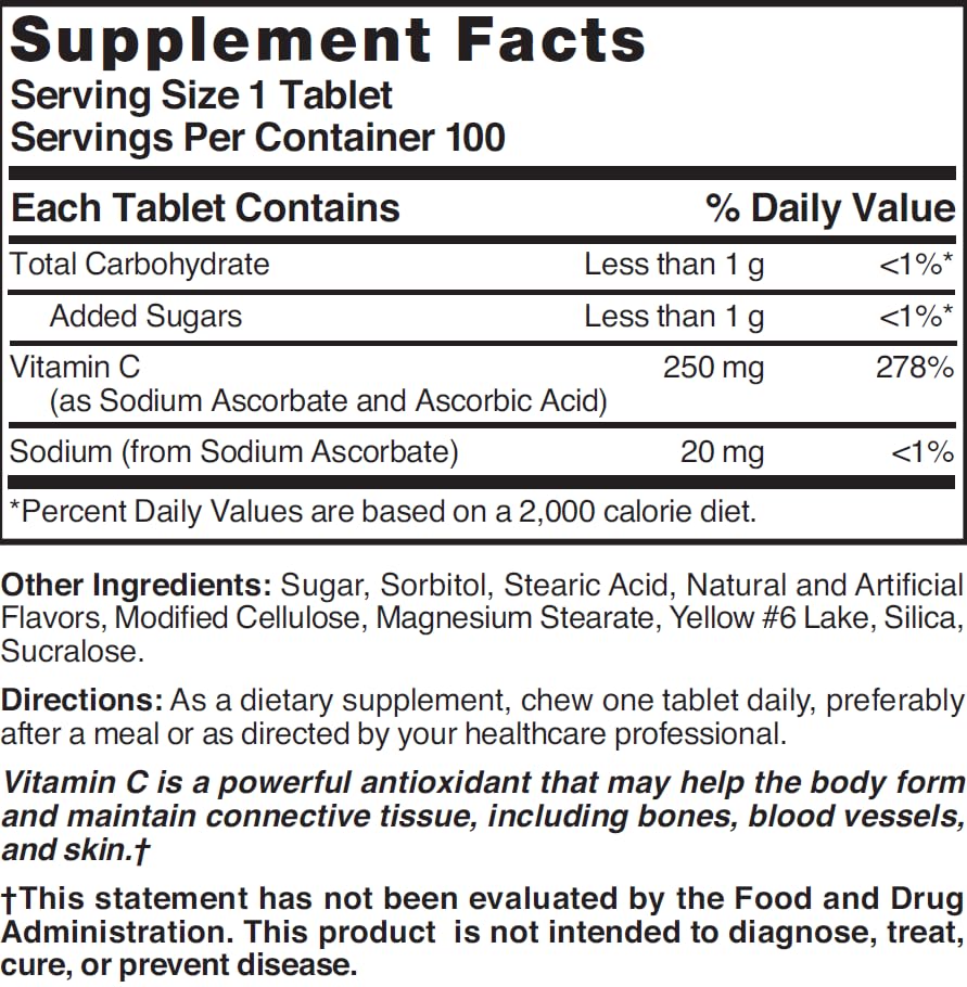 NAT B VIT C CW 250MG 100