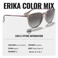 Thumbnail for Ray-Ban RB4171 ERIKA COLOR MIX Phantos Shaped Non-Polarized Sunglasses for Women – Includes Official RAYBAN Eyewear Kit – Ideal Formal & Casual Wear Sunglasses – Light Grey Gradient Lens