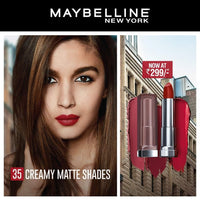 Thumbnail for Maybelline Color Sensational Lipstick, Lip Makeup, Matte Finish, Hydrating Lipstick, Nude, Pink, Red, Plum Lip Color, Lust for Blush, 1 Count