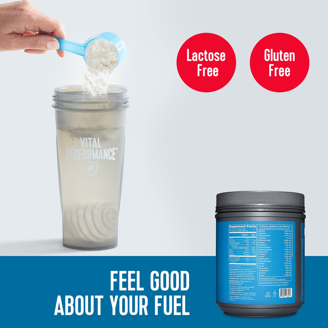 Vital Proteins Collagen Peptides Powder - Strawberry Protein Powder Blend, Lactose-Free, Made Without Gluten, 1.68lb