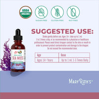 Thumbnail for MaryRuth Organics Irish Sea Moss Liquid Drops | Chondrus Crispus | Wild Harvested | Organic Irish Moss Formulated for Adults & Kids Ages 14+ | Unflavored | Sugar Free | Vegan | Non-GMO | 1 Fl Oz