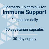 Thumbnail for Life Extension Black Elderberry + Vitamin C, Everyday Immune Support from Elderberry & Vitamin C, Gluten Free, Non-GMO, Vegetarian, 60 Capsules
