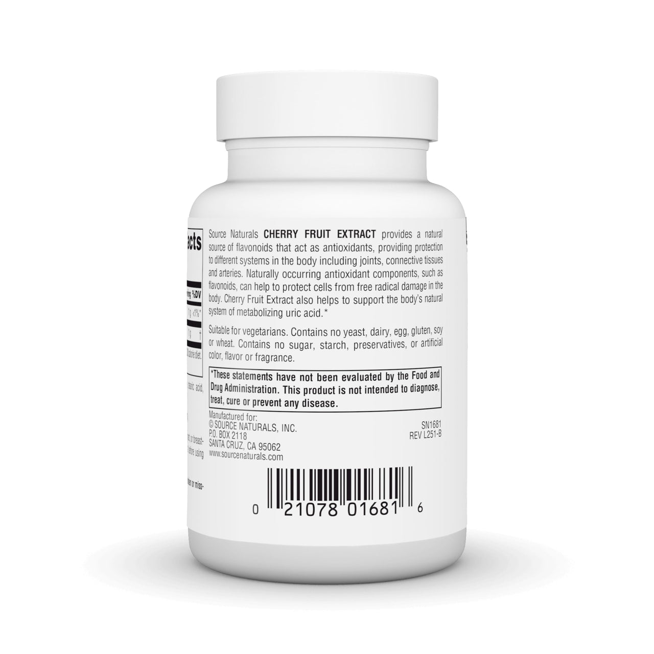 Source Naturals Cherry Fruit Extract, Dietary Supplement - 500mg - 90 Vegetarian Tablets