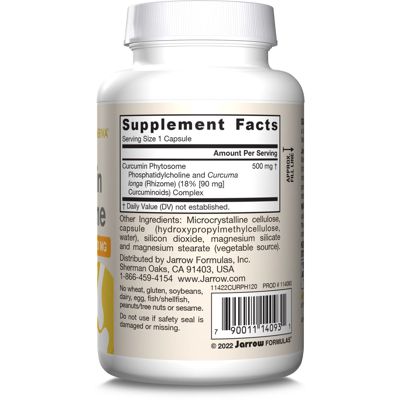 Jarrow Formulas Curcumin Phytosome 500 mg - Formulated with Meriva - Antioxidant Support Supplement - Joint Health & Support - 120 Veggie Capsules