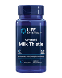 Thumbnail for Life Extension Advanced Milk Thistle, silymarin, silybin, phospholipids, Promotes Healthy Liver Function, Gluten-Free, Non-GMO, 60 softgels