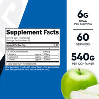 Thumbnail for Nutricost BCAA Powder 2:1:1 (Green Apple, 60 Servings)