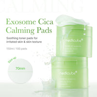 Thumbnail for medicube Exosome CICA Tea Tree Calming Toner Pads for Sensitive Skin with Centella Asiatica Help Reduce Redness & breakouts. Low-irritating & Hydrating Daily Care, Korean Skincare, Vegan (100 Pads)