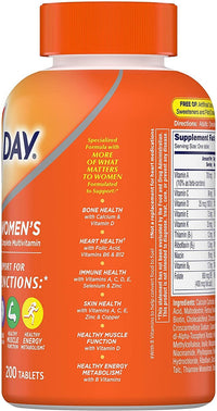 Thumbnail for One A Day Women’s Multivitamin, Supplement with Vitamin A, C, D, E and Zinc for Immune Health Support, B12, Biotin, Calcium & More, Tablet 200 count