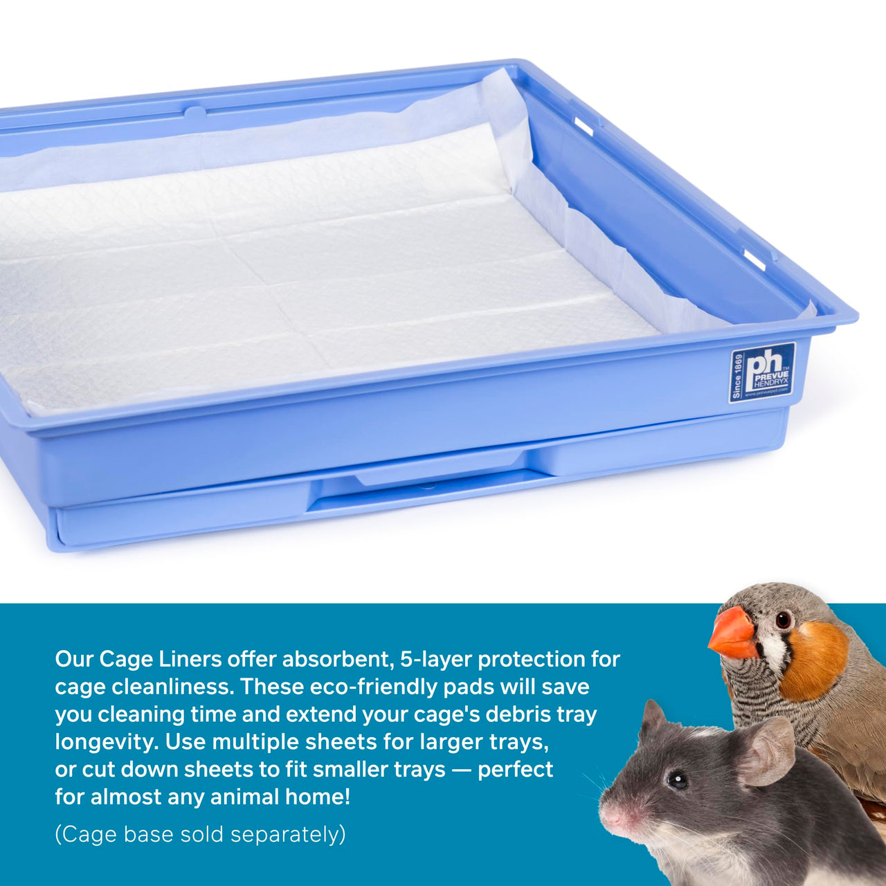 Prevue Pet Products Disposable Cage Liners for Birds and Small Animals - Parrot, Parakeet, Conure, Cockatiel Cages and Hamster, Guinea Pig, Mouse Cages White 20" X 18" - 20 Liners