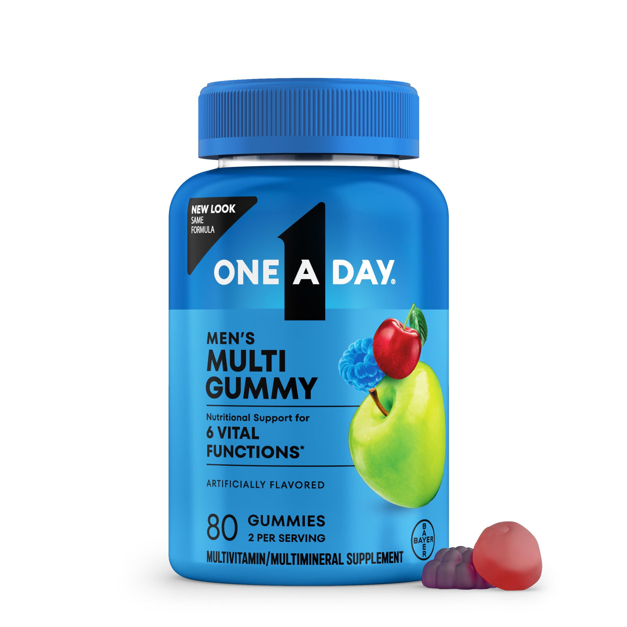 One A Day Mens Multivitamins Gummies – Multivitamin for Men with Vitamin D, Zinc, Folic Acid, Chewable Vitamin Gummies, Physical Energy Support 80 Count