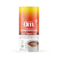 Thumbnail for OM MUSHROOM SUPERFOOD Morning Energy Blend – Caffeine-Free Powder with Cordyceps, Lion’s Mane, Rhodiola & Vitamin D2 – Supports Energy, Focus & Endurance – 8.47 oz Canister (30 Servings)