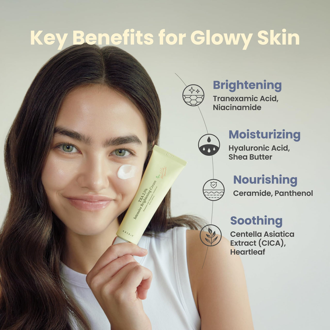 AXIS-Y TXA 2.5% Intensive Brightening Cream – Tranexamic Acid Moisturizer with Niacinamide & Glutathione for Dark Spots & Uneven Skin Tone (1.69 fl. oz.)