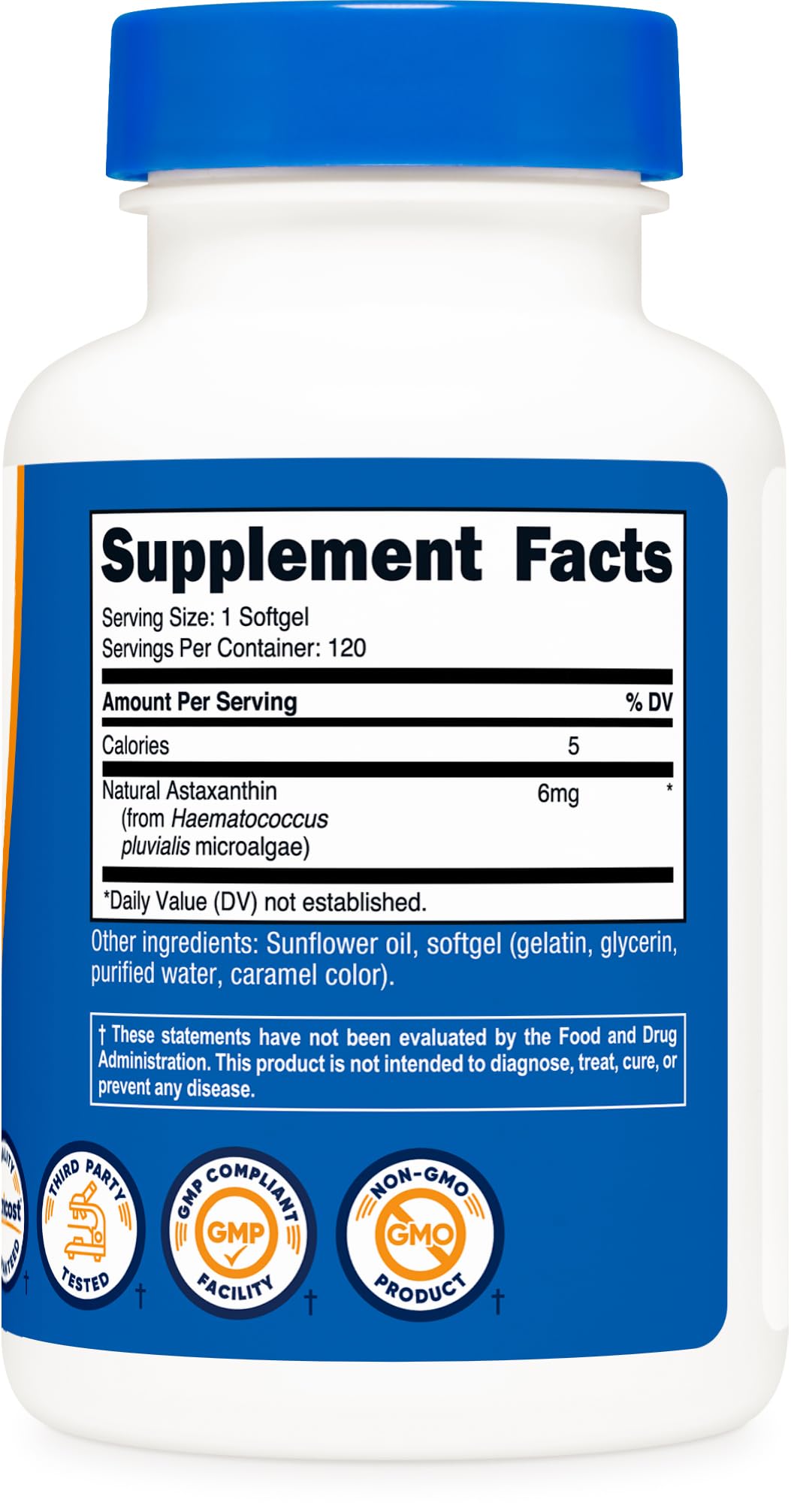 Nutricost Astaxanthin 6mg, Non-GMO and Gluten Free, 120 Softgels (4 Month Supply)