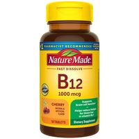 Thumbnail for Nature Made Vitamin B12 1000 mcg, Easy to Take Sublingual B12 for Energy Metabolism Support, 50 Sugar Free Fast Dissolve Tablets, 50 Day Supply