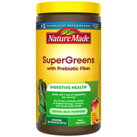 Thumbnail for Nature Made Super Greens Powder with Prebiotic Fiber Drink Mix, Made with 1 Cup Veggies Per Serving, Fiber Supplement + Vitamins and Minerals, 25 Day Supply