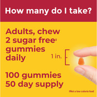 Thumbnail for Nature Made Zero Sugar Vitamin C Gummies 250 mg Per Serving, Immune & Antioxidant Support, Aspartame Free, 100 Sugar Free Vitamin C Gummies, 50 Day Supply