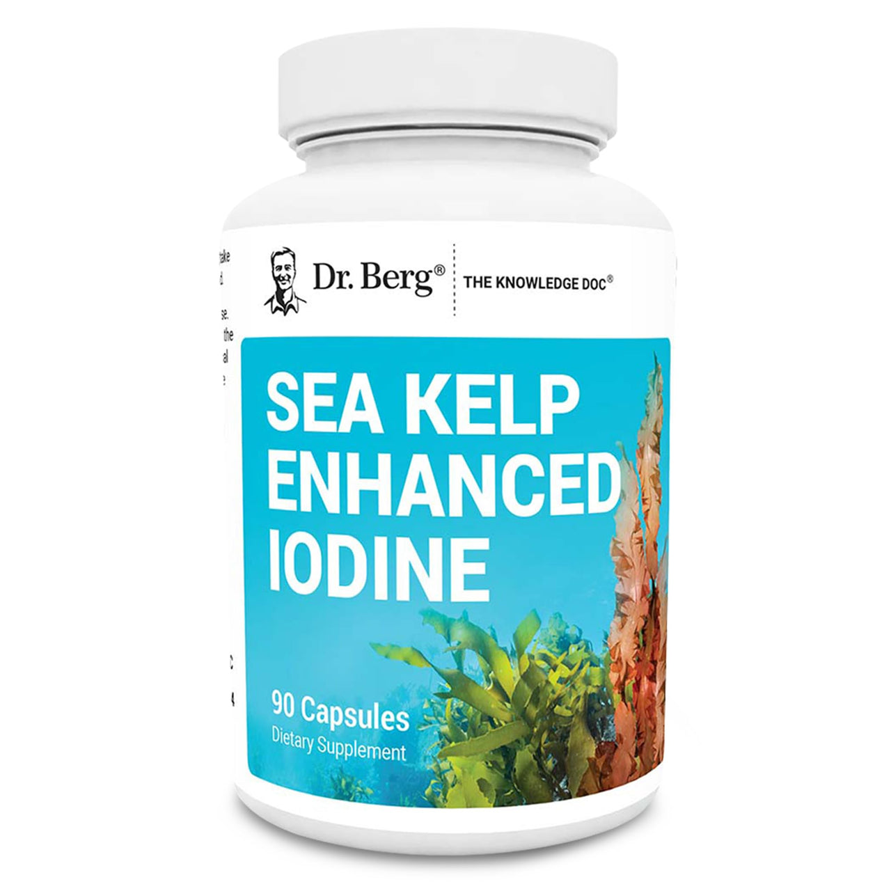 Dr. Berg Sea Kelp Enhanced Iodine - 200 mcg of Premium Iodine - Seaweed Blend Includes Klamath Blue-Green Algae & Sea Kelp - 90 Capsules