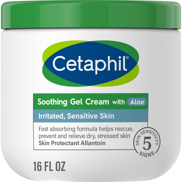 Image 1 of Cetaphil Soothing Gel-Cream with Aloe Instantly Soothes and Hydrates Sensitive Skin, Fragrance and Paraben Free, 16 oz