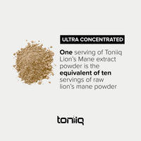 Thumbnail for Toniiq Lion’s Mane Powder - Ultra High Potency 10:1 Extract with 30% Polysaccharides - Highly Concentrated - Third-Party Lab Tested - 90g