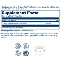 Thumbnail for SOLARAY Psyllium Husk Capsules â€“ 525 mg Prebiotic and Soluble Fiber Supplement for Overall Daily Wellness Support â€“ Vegan, Lab Verified â€“ 100 Servings, 100 VegCaps