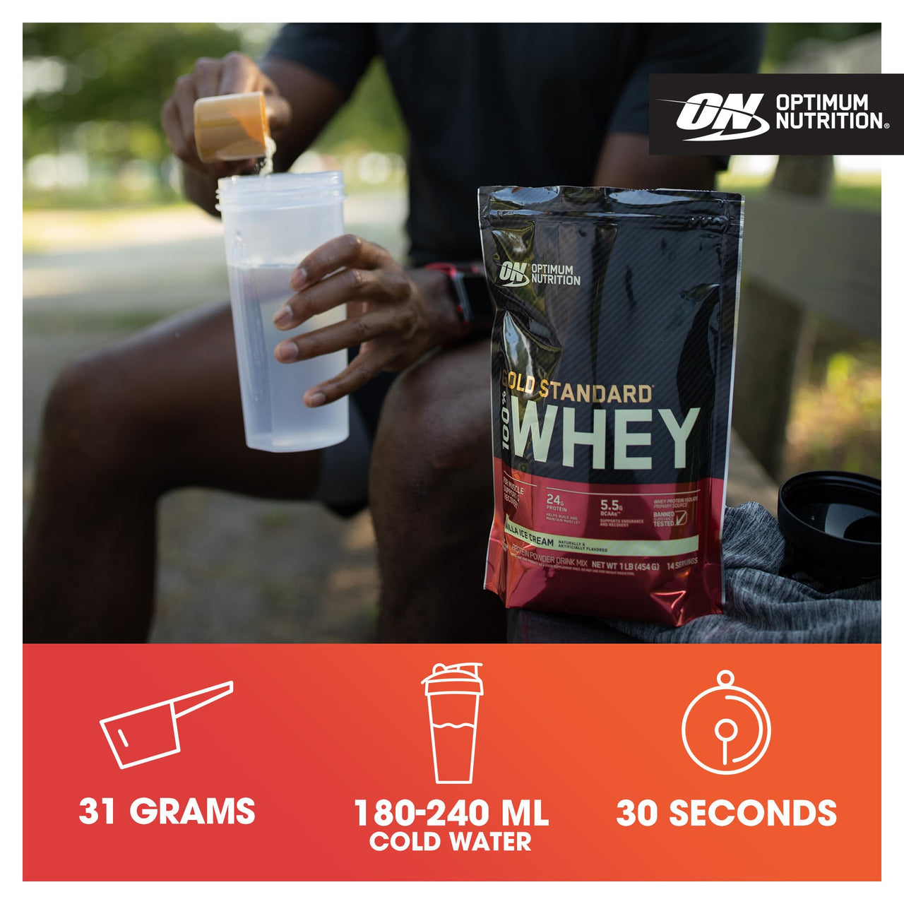 Optimum Nutrition 100 Whey Gold Standard Vanilla Ice Cream