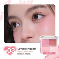 Thumbnail for Ueuiu Judy Doll Blush Contour Palette, 2 In 1 Blush Highlight Palette, Blush and Highlighter Makeup, Non-greasy, Lasting Sparkling, Sculpt the Face Makeup (#03 Lavender Ballet, 9g)