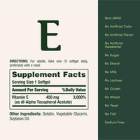 Thumbnail for Nature's Bounty Vitamin E 1000 IU Softgels, Supports Antioxidant Health & Immune System, 1 Serving per Day, No Gluten, 60 Softgels (Pack of 1)