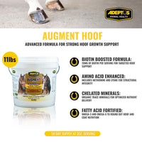 Thumbnail for Adeptus Nutrition Augment Hoof, Granular Low Carb Horse Nutrition Support Supplement with Biotin, Amino Acids, Omega 3, 6 Fatty Acids, Chelated Minerals, Prebiotic Yeast Base, 11lbs