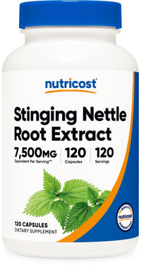 Thumbnail for Nutricost Stinging Nettle Root Extract 120 Capsules for 120 Servings Per Bottle - Vegetarian, GMO Free and Gluten Free