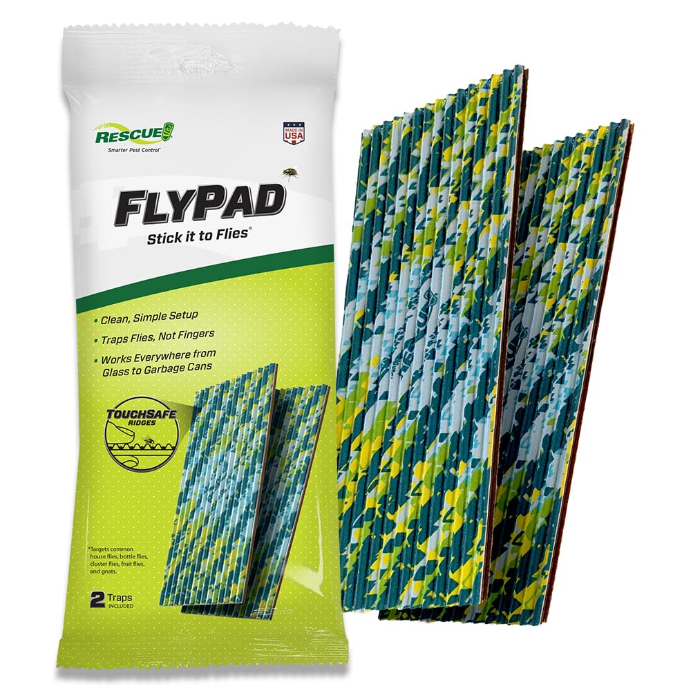 RESCUE! FlyPad – Sticky Fly Traps for Indoor & Outdoor Use - 2 Traps