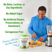 Thumbnail for Orgain Organic Vegan Protein Powder, Creamy Chocolate Fudge - 21g Plant Protein, 6g Prebiotic Fiber, Low Net Carb, No Lactose Ingredients, No Added Sugar, Non-GMO, For Shakes & Smoothies, 2.03 lb
