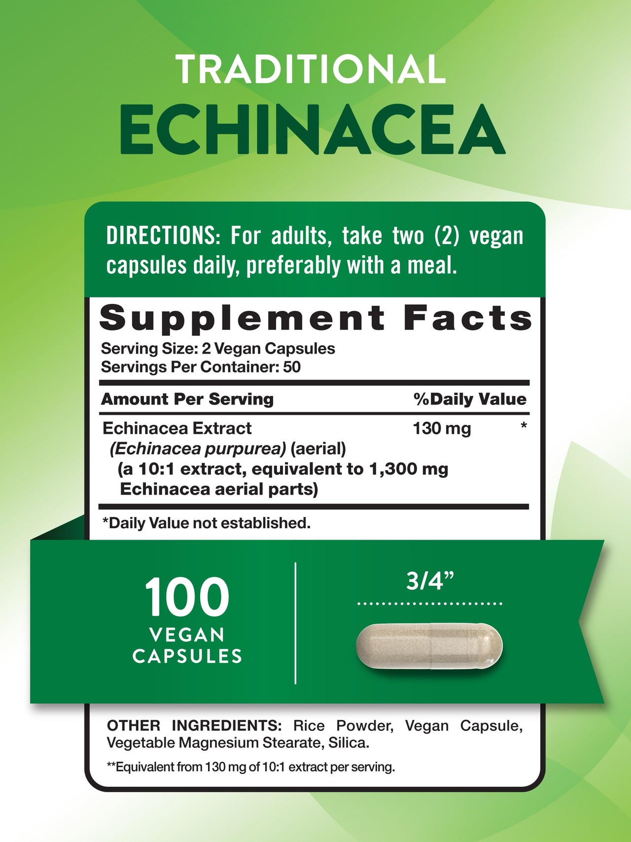Nature's Truth Echinacea Extract Capsules | 100 Count | Non-GMO & Gluten Free