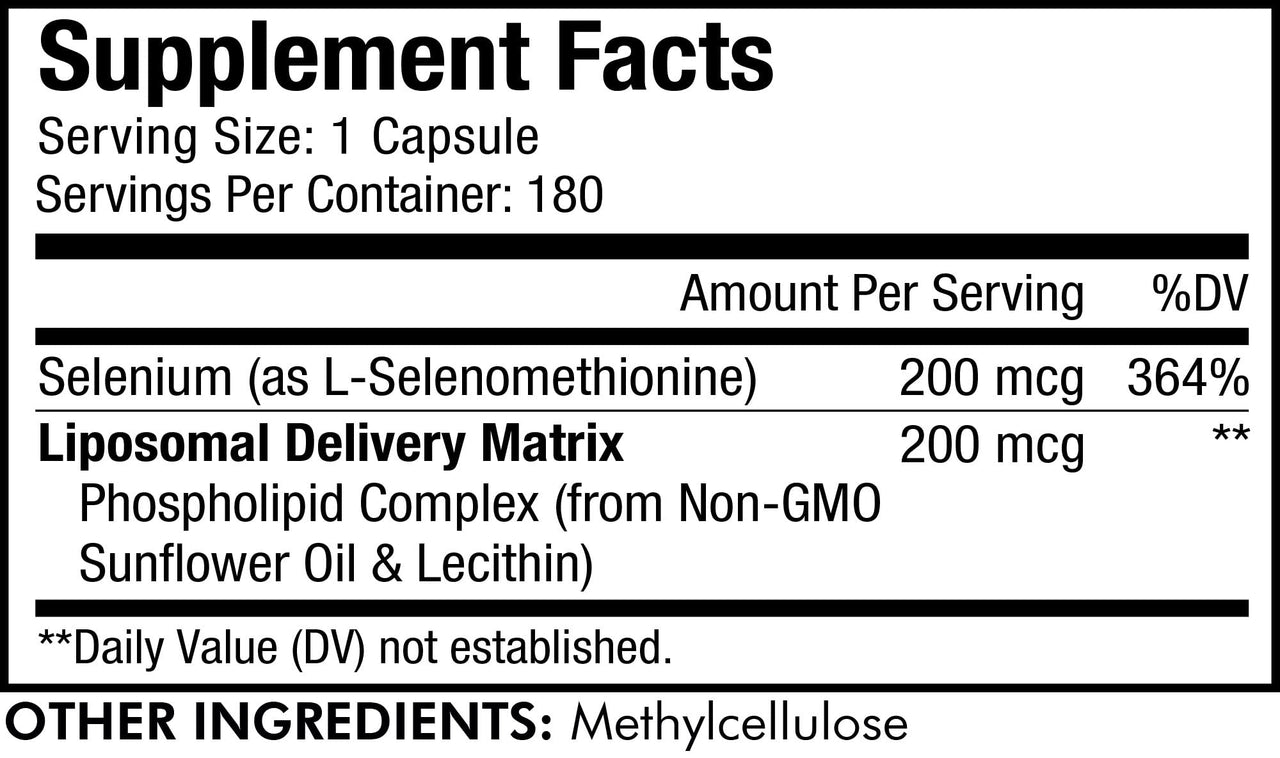 Codeage Selenium 200 mcg Supplement, 6-Month Supply, Immune Support, Mineral Cofactor Selenomethionine, Phospholipids, Vegan, Liposomal Delivery - 2 Pack
