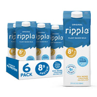 Thumbnail for Ripple Original Plant Based Milk | 8g of Quality Sourced Pea Protein, Calcium Rich | Shelf Stable | Vegan & Non GMO Certified | Dairy, Soy, Nut, Gluten, & Lactose Free | 32 Fl Oz Cartons (Pack of 6)