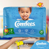 Thumbnail for Comfees Premium Baby Diapers with Total Fit System for Boys & Girls, Size 7, 80Count