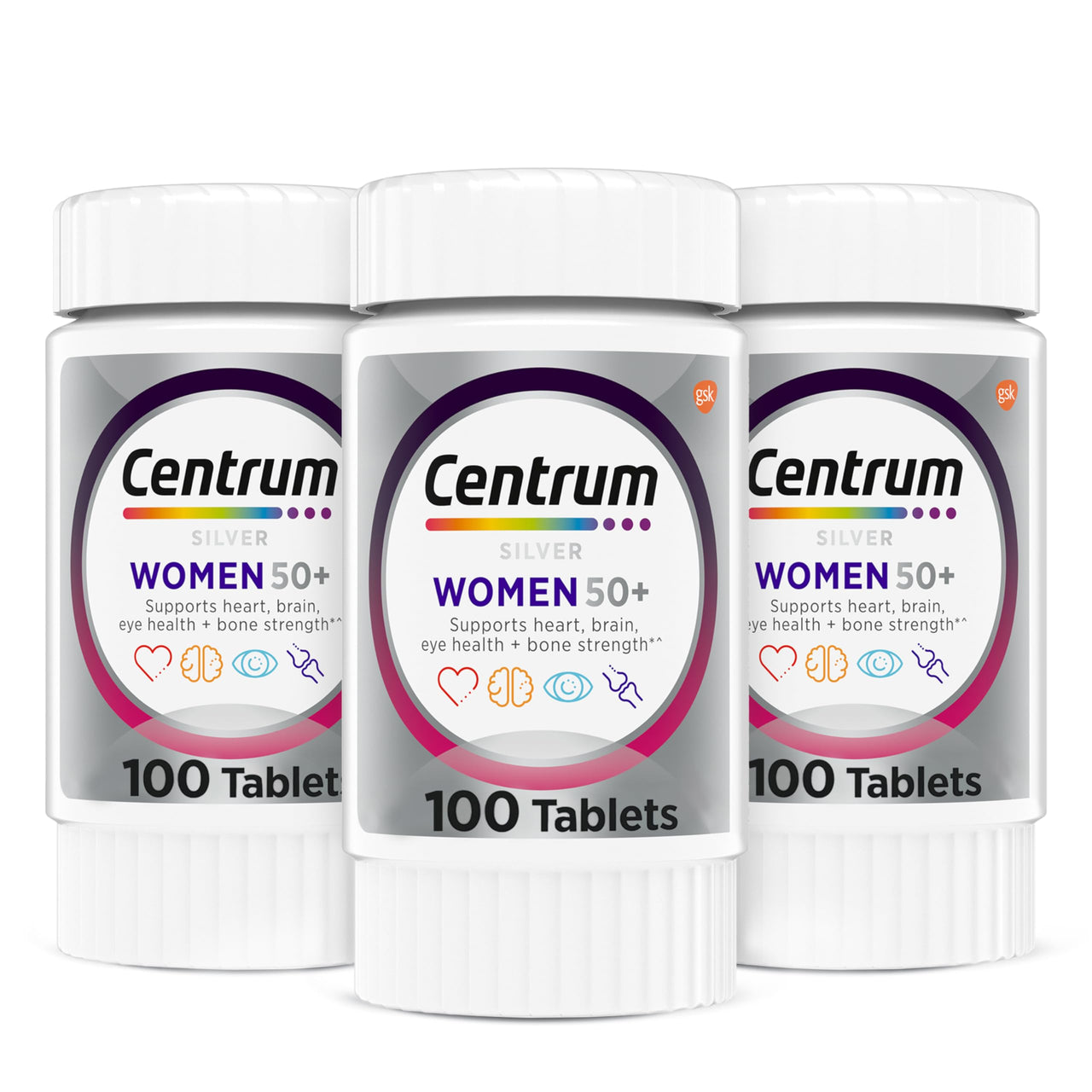 Centrum Silver Women's Multivitamin for Women 50 Plus, Multivitamin/Multimineral Supplement with Vitamin D3, B Vitamins, Calcium and Antioxidants, Gluten Free, Non-GMO Ingredients - 300 Count