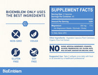 Thumbnail for BioEmblem Triple Magnesium Complex | 300mg Magnesium Glycinate, Malate & Citrate | High Absorption Chelated Formula | Vegan, Non-GMO, Gluten-Free | 90 Capsules