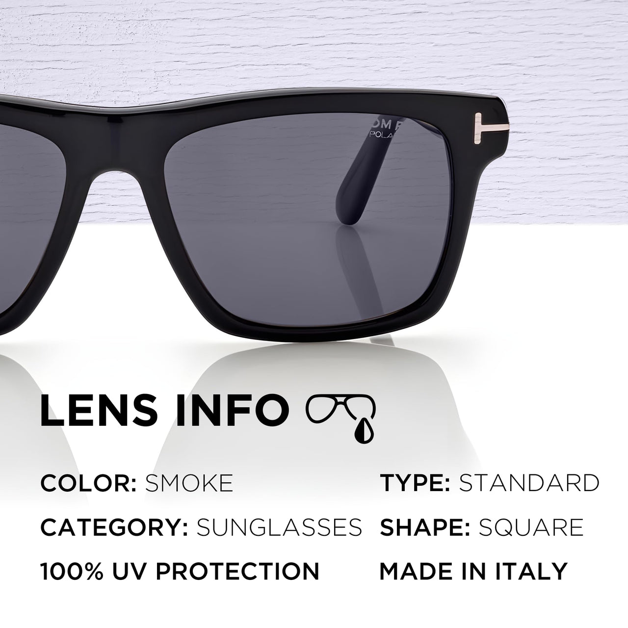Tom Ford FT0906-N BUCKLEY-02 Square Shape Sunglasses + Bundle With eSHADES Eyewear Cleaning Kit