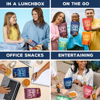 Thumbnail for LOVE CORN Family Favorite Sea Salt, BBQ, Salt & Vinegar, Cheddar | Delicious Crunchy Corn Snacks | .07oz x 20 Gluten Free, Vegan Bags | Convenient for Lunch Boxes, Commuting & Office Snacks