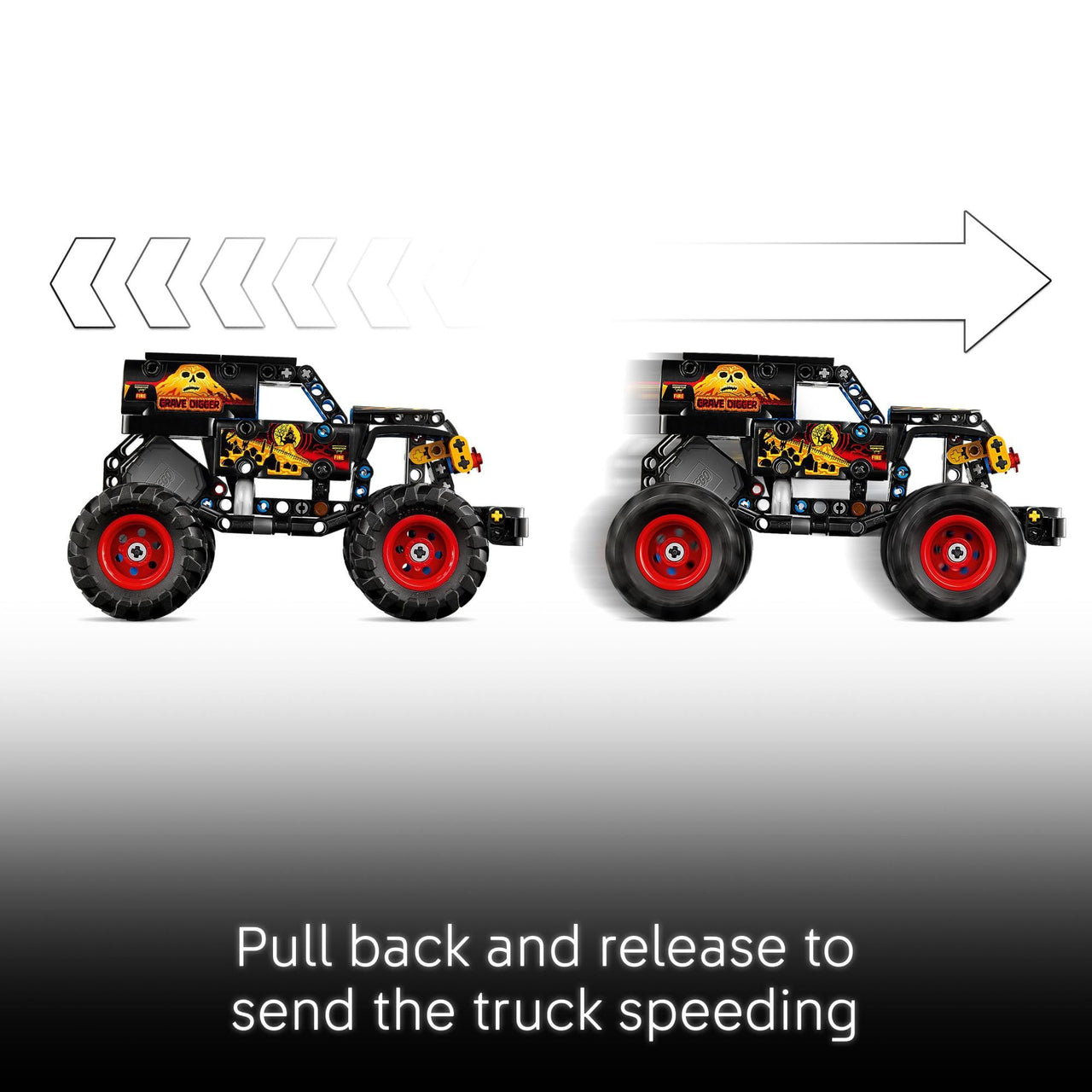 LEGO Technic Monster Jam Grave Digger Fire and Ice Building Toy for Boys & Girls - Monster Truck Toy W/Pull-Back Racing Action for Kids, Ages 7+ - Gift Idea for Birthdays - 42219
