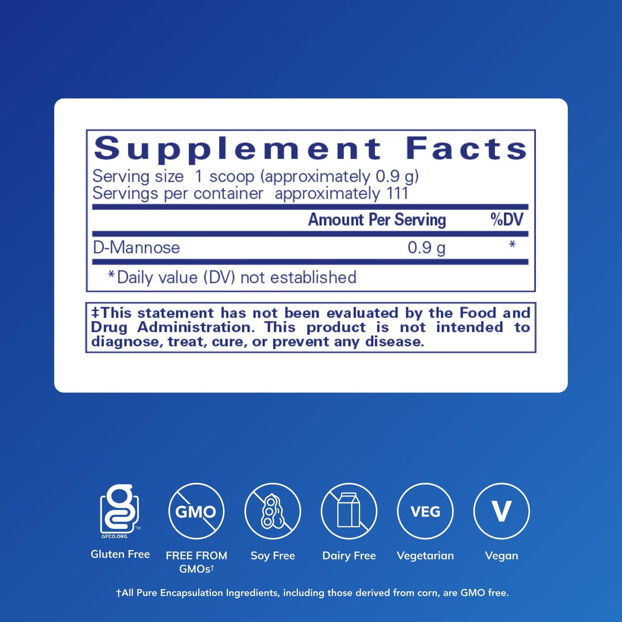 Pure Encapsulations D-Mannose Powder - for Urinary Tract Support - Urinary Tract Support & Bladder Health* - Easy Dissolve Powder - Non-GMO & Vegan - 3.5 oz