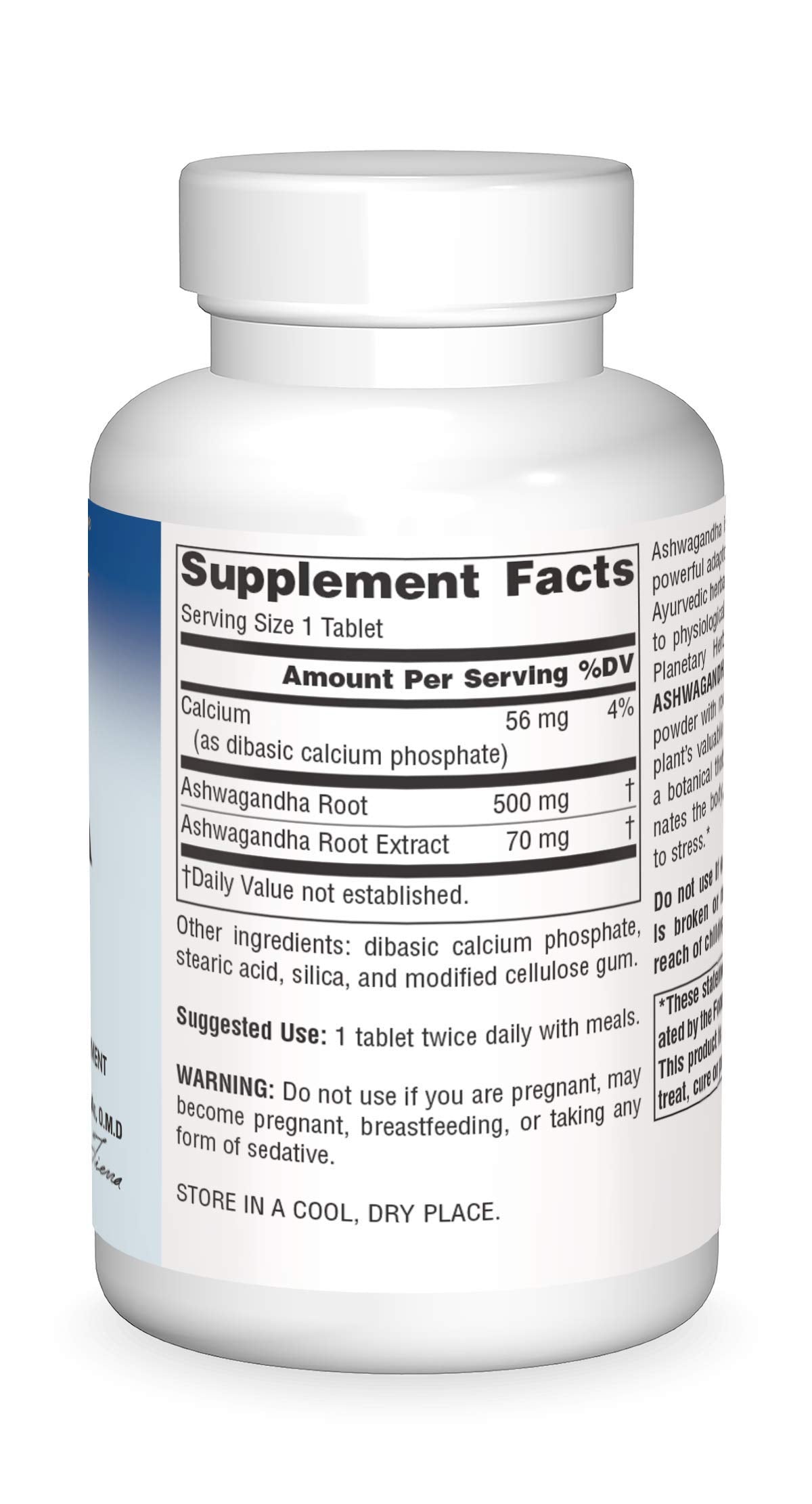 Planetary Herbals Ashwagandha, Full Spectrum 570 mg Rejuvenating Tonifier - 60 Tablets