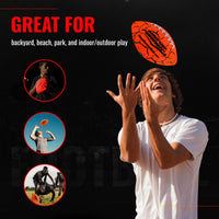 Thumbnail for Wave Runner LED Light-Up Football - Glow in The Dark Football Games- Size 10.35 in. with Pump and Batteries Included | Great for Adults, Teens & Players (Orange W/Cracks)