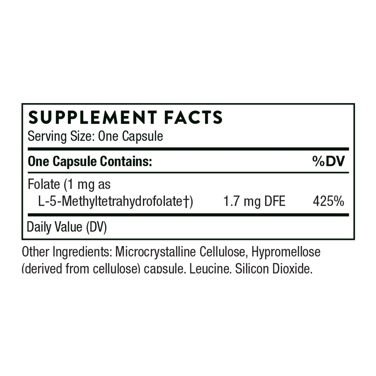 THORNE 5-MTHF - Methylfolate (Active B9 Folate) Supplement - Supports Cardiovascular Health, Fetal Development, Nerve Health, Methylation, and Homocysteine Levels* - 60 Capsules - 5-MTHF 1mg