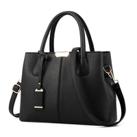 Thumbnail for Covelin Women's Top-handle Cross Body Handbag Middle Size Purse Durable Leather Tote Bag Black