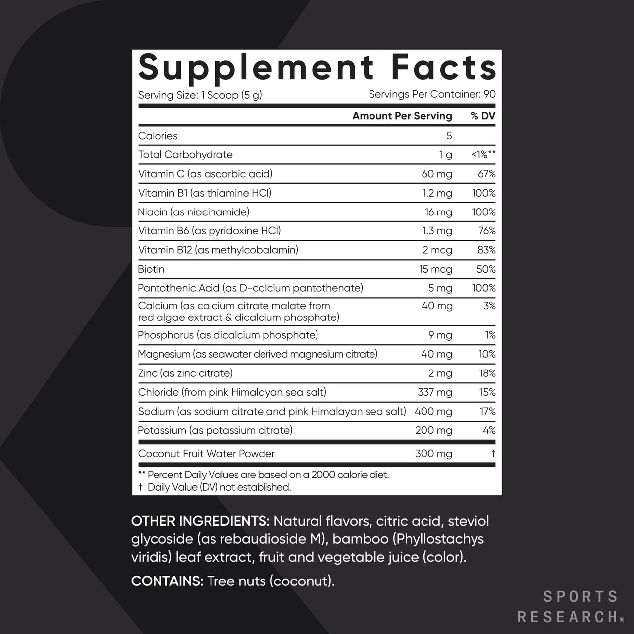 Sports Research Hydrate Electrolytes Powder - Sugar-Free & Naturally Flavored with Vitamins, Minerals, and Coconut Water - Supports Hydration - Raspberry Lemonade & Cherry Pomegranate