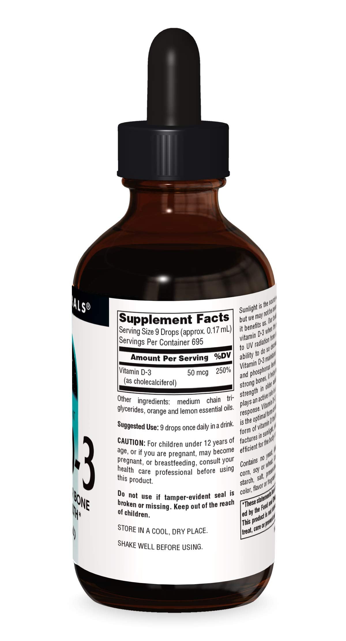 Source Naturals Vitamin D-3 Liquid Drops 2000 iu Supports Bone & Immune Health - 4 Fluid oz