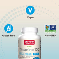 Thumbnail for Jarrow Formulas® Regular Strength Theanine 100 mg, Dietary Supplement, 60 Capsules, 60 Day Supply
