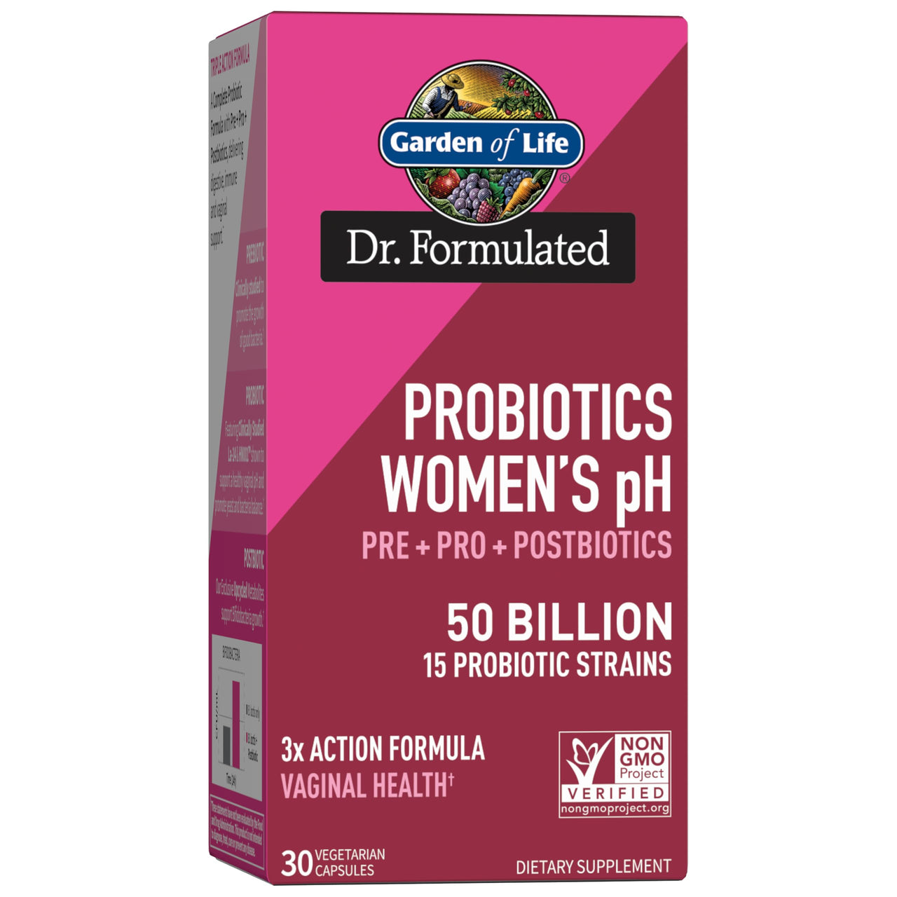 Garden of Life Dr Formulated Once Daily 3-in-1 Complete Prebiotics, Postbiotics & Probiotics for Women, PRE + PRO + POSTBIOTIC Supplement for Women’s Digestive, Immune & Vaginal Health, 30 Day Supply