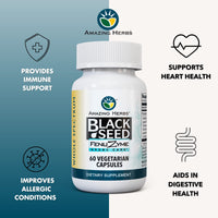 Thumbnail for Amazing Herbs Black Seed Fenuzume Bronc-Care, Vegetarian Capsules - Gluten-Free, Non-GMO, Vegan, Enhances Immune Response, Improves Allergic Conditions & General Well-Being - 60 Count
